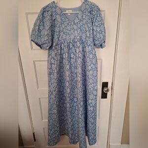 Floral Blue Maxi Dress